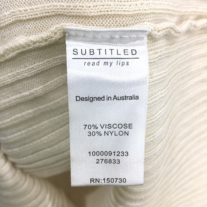 Subtitled Ribbed Knit Cream Viscose Maxi Skirt Ladies Size Small NEW - Image 5