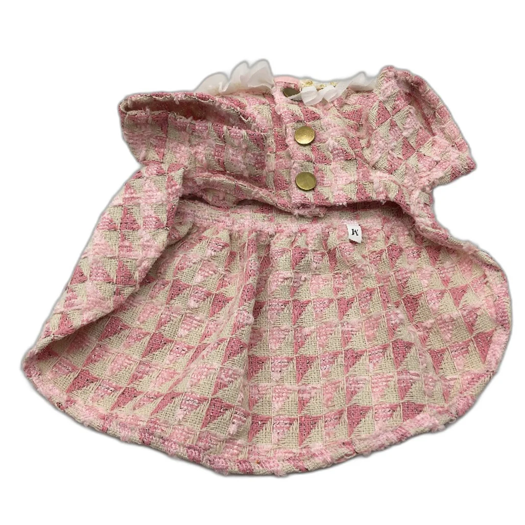 4 Pieces Pink Cute Doggy Dress & Accessories Bundle Dog Size 2XS - Image 2