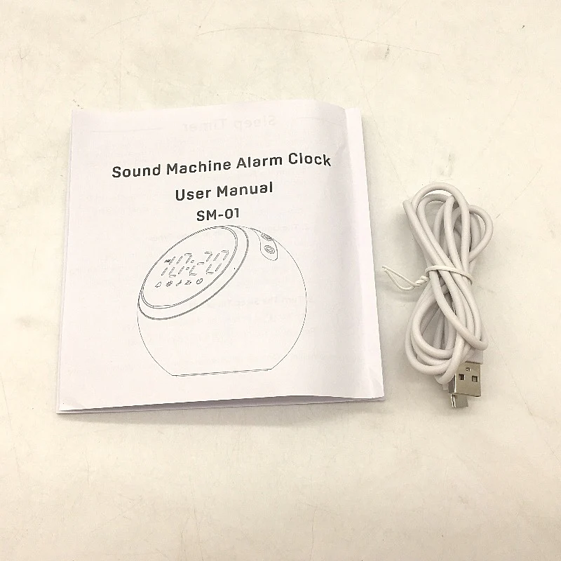 White Noise Sound Machine With Digital Clock Alarm Soothing Sounds Night Light - Image 4