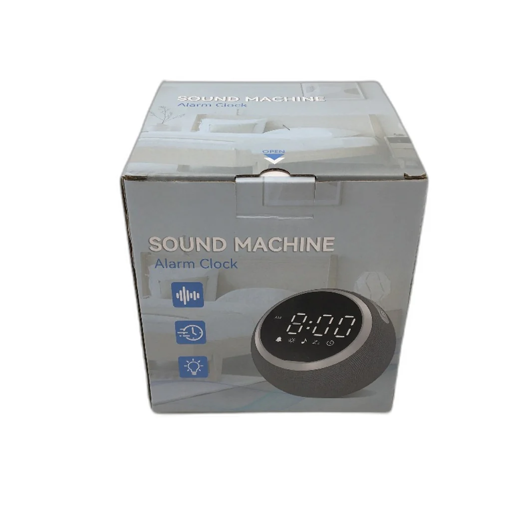 White Noise Sound Machine With Digital Clock Alarm Soothing Sounds Night Light - Image 5