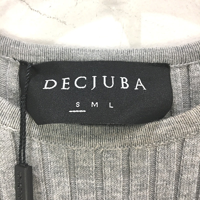 Decjuba Grey Round Neck Cotton Blend Stretchy Ribbed Knit Midi Dress Womens Sz S - Image 3
