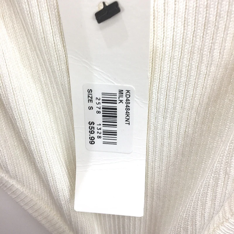 Glassons White Ribbed Sleeveless Cut Out Waist Knit Midi Dress Womens Size S NEW - Image 4