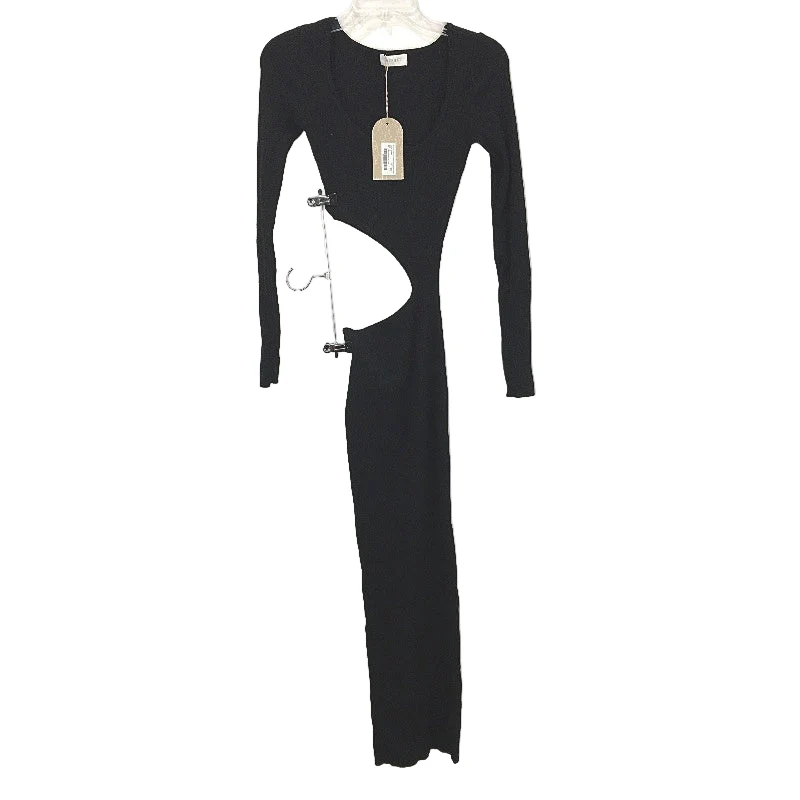 Meshki Gaia Cut Out Waist Long Sleeve Ribbed Stretchy Midi Dress Womens Size XS