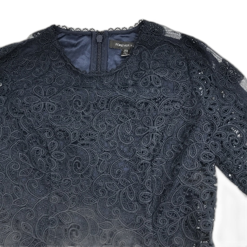 Forever New Josie Geo Lace Navy Lined Mini Dress Ladies Size AU 8 NEW - Image 6