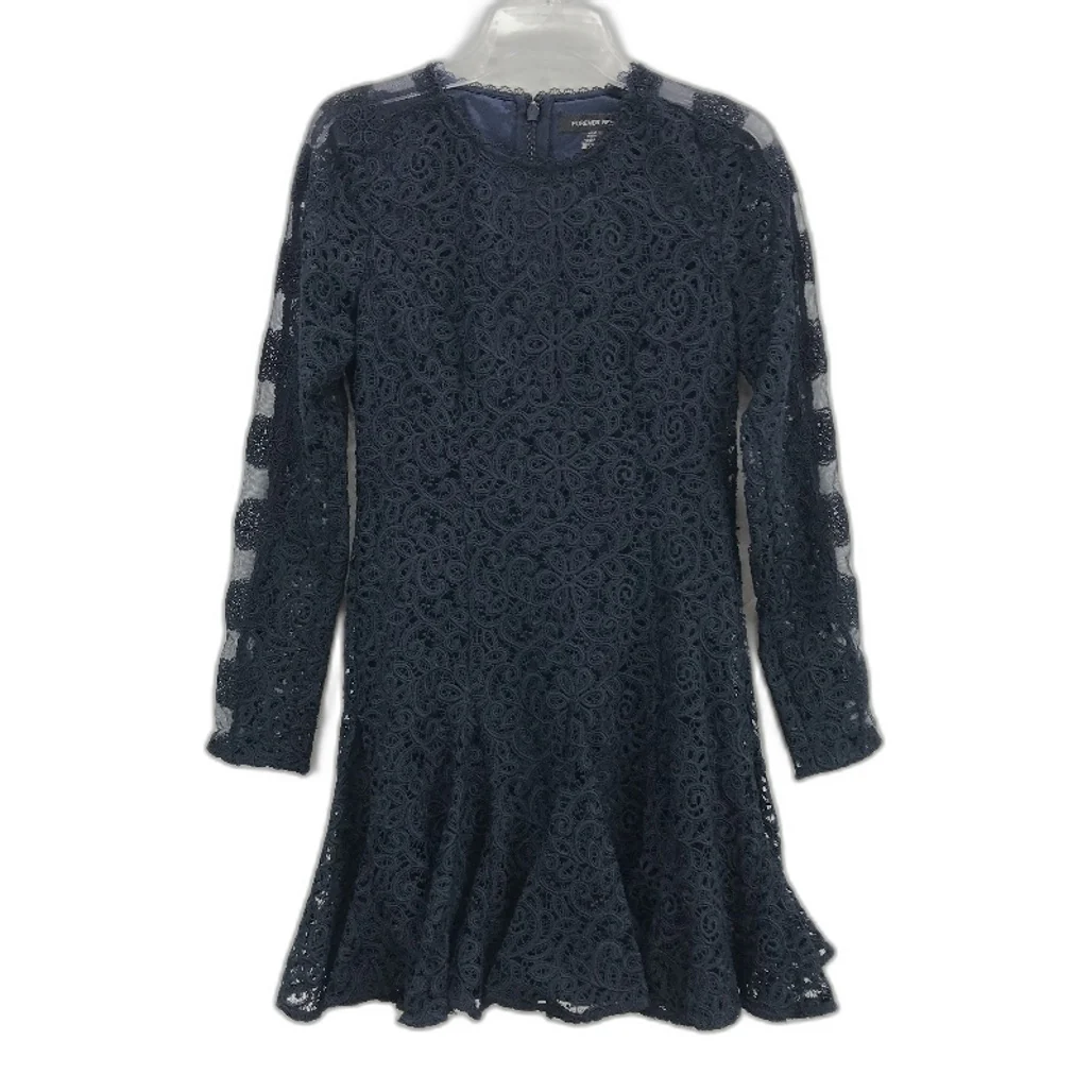 Forever New Josie Geo Lace Navy Lined Mini Dress Ladies Size AU 10 NEW