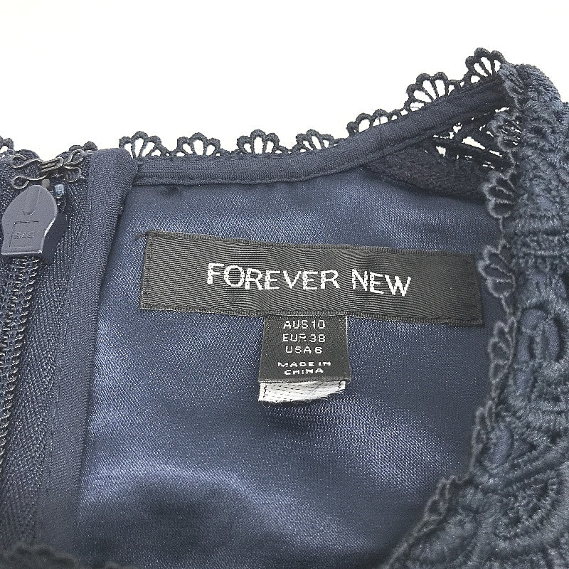 Forever New Josie Geo Lace Navy Lined Mini Dress Ladies Size AU 10 NEW - Image 3