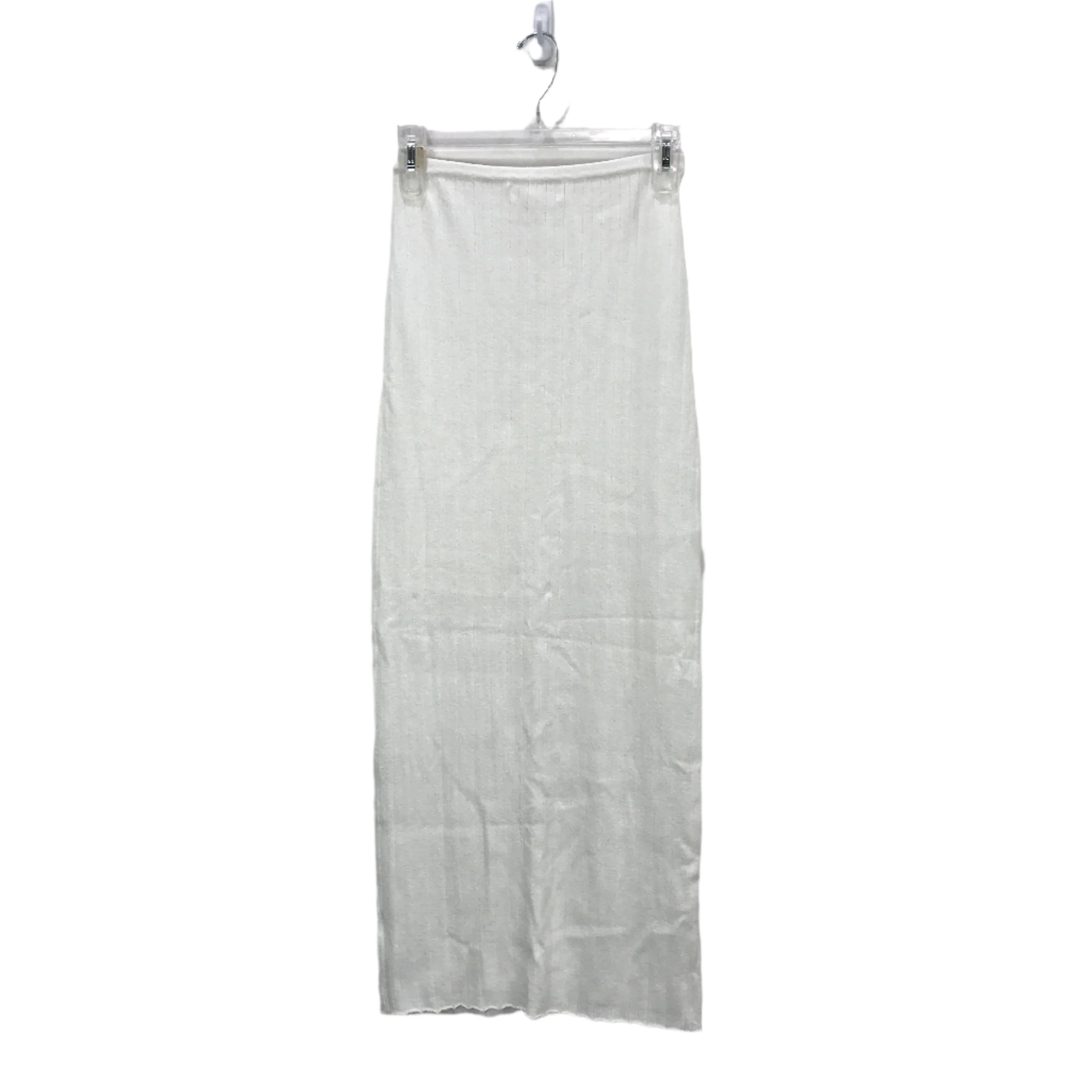 Subtitled Tayla Texture Rib Knit Low Rise White Midi Skirt Ladies Size XS NEW - Image 2