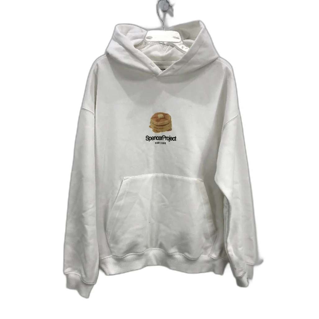 Spencer Project New York Pancake Print White Hooded Jumper Mens Size S NEW