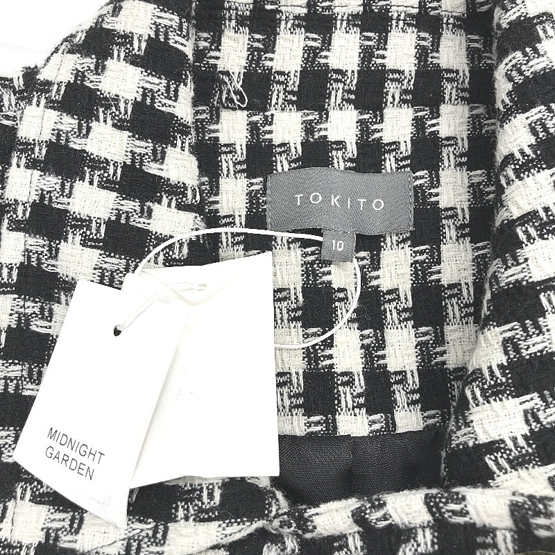 Tokito Black White Hounds Tooth Pattern Single Breast Jacket Ladies Size 10 NEW - Image 3