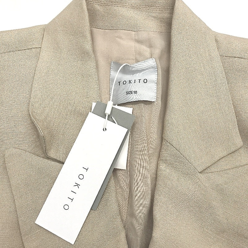 Tokito Stone European Linen Blend Button Up Blazer Jacket Ladies Size 10 NEW - Image 3