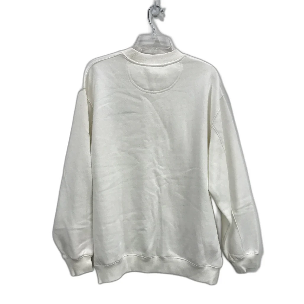 Subtitled Cream Cotton Oversized Wave Origin Fleece Crew Jumper Mens Size XS NEW - Image 2