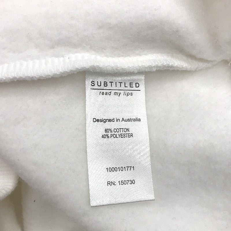 Subtitled Cream Cotton Oversized Wave Origin Fleece Crew Jumper Mens Size XS NEW - Image 4