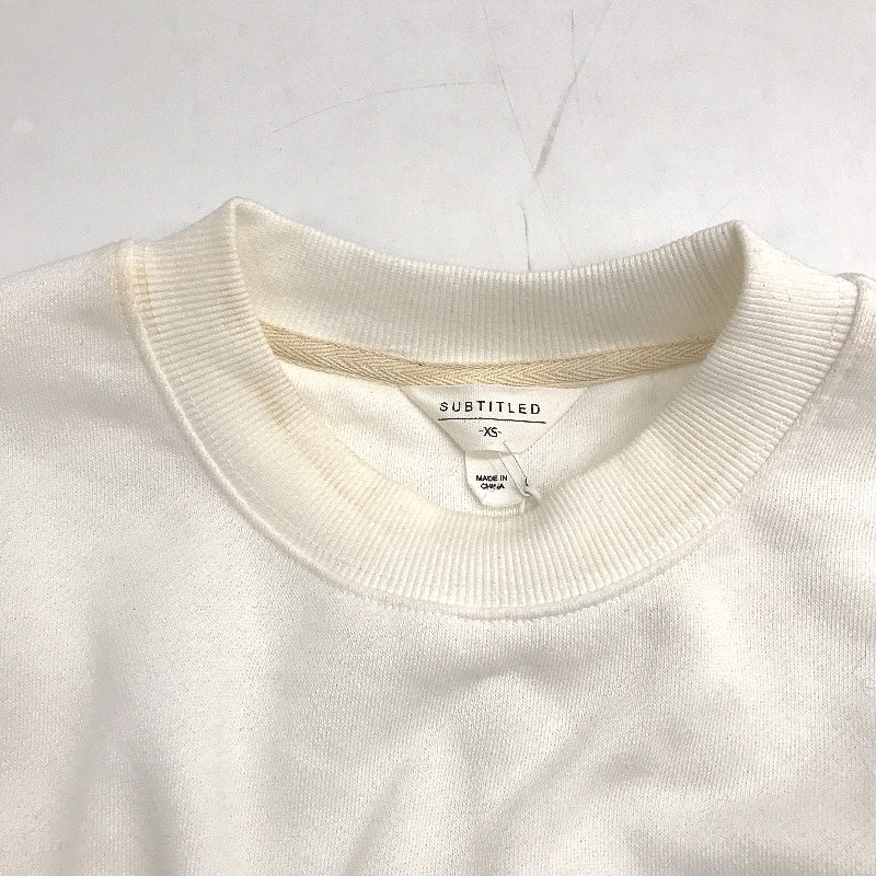 Subtitled Cream Cotton Oversized Wave Origin Fleece Crew Jumper Mens Size XS NEW - Image 6
