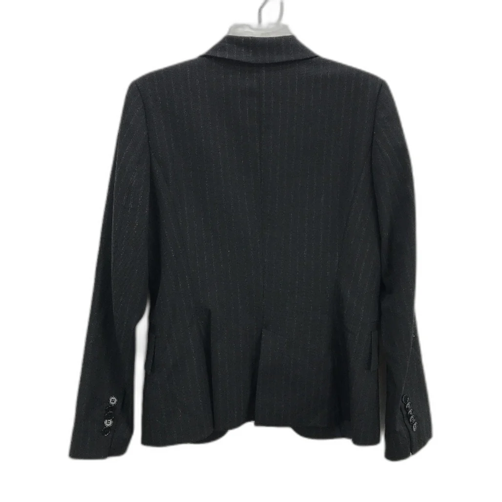 Zara Basic Black Pinstripe Wool Blend Single Button Blazer Jacket Ladies Size M - Image 2