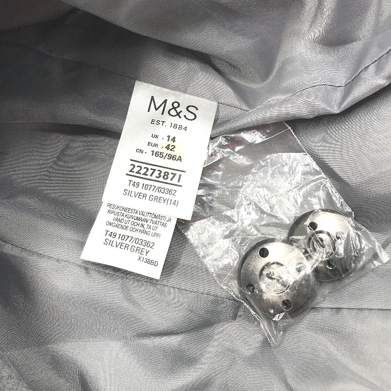 M & S Collection Silver Grey Soft Touch Machine Wash Jacket Ladies Size 14 NEW - Image 4