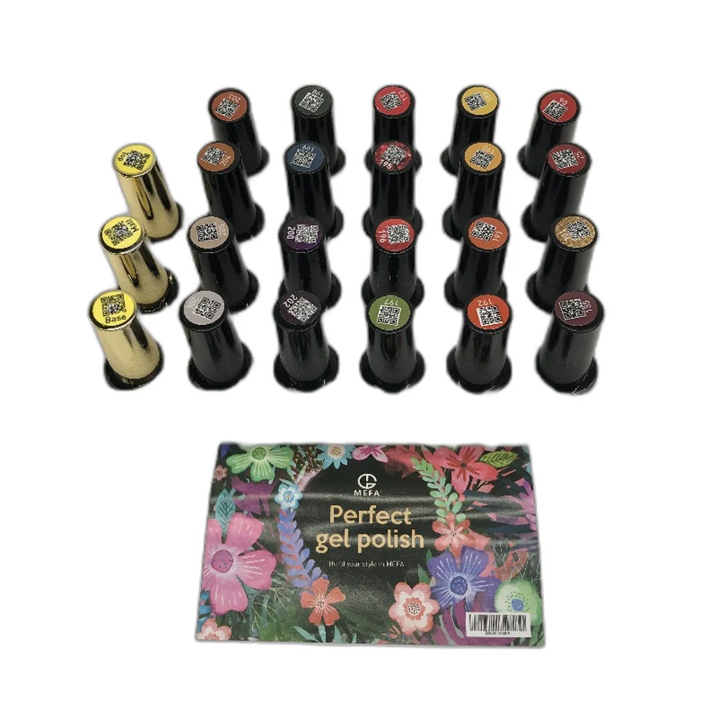 MEFA 20 Colors Soak Off Gel Nail Polish 3 Top Bases Glitter & Plain 23Pc Kit NEW - Image 5