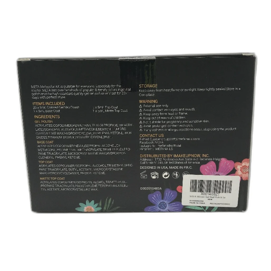 MEFA Winter 20 Colors Soak Off Gel Nail Polish 3 Top Bases 23 Piece Kit NEW - Image 7