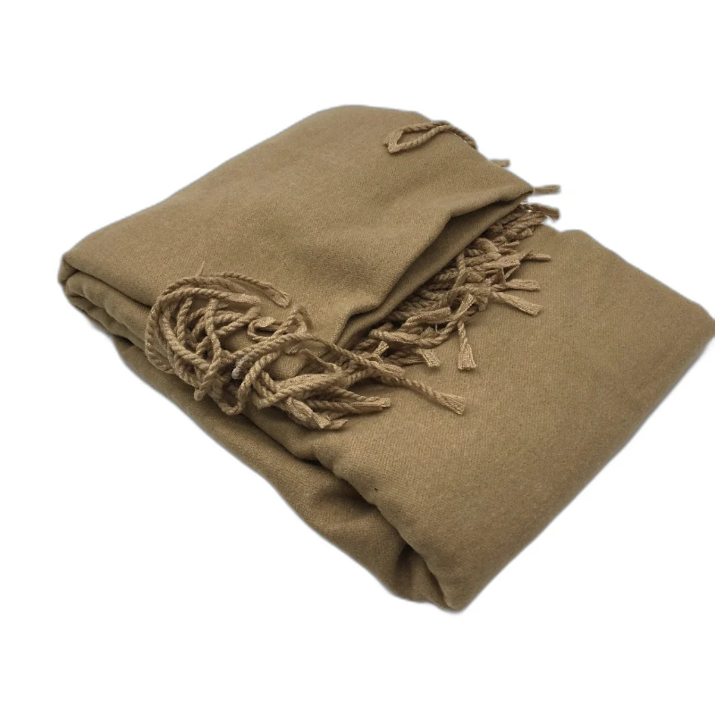 PFLife Super Soft 2T Tan Wool & Cashmere Blend Shawl Scarf In Gift Box OSFM NEW - Image 2