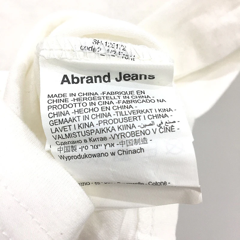 Abrand White Astral Blue Stitch Logo Short Sleeve Baby Tee Ladies Size M NEW - Image 5