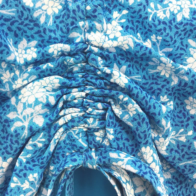 Forever New Emilia Flippy V Neck Blue Floral Mini Dress Ladies Size AU 14 NEW - Image 3