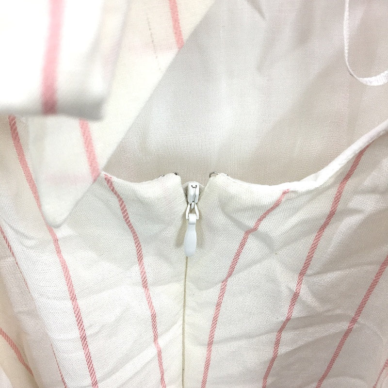 Forever New Spaghetti Strap White Pink Striped Midi Dress Ladies Sz AU 8-10 NEW - Image 4