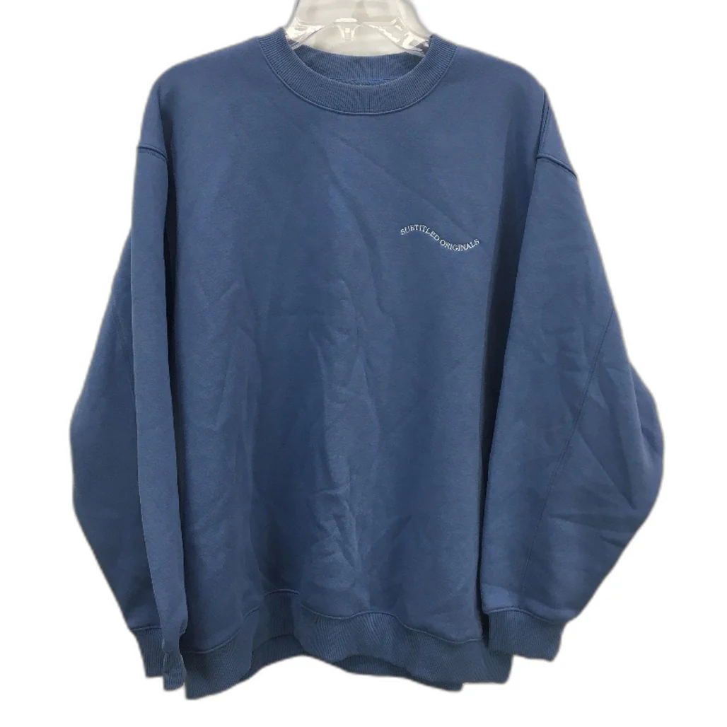 Subtitled Originals Blue Cotton Blend Soft Classic Crew Neck Jumper Size M NEW