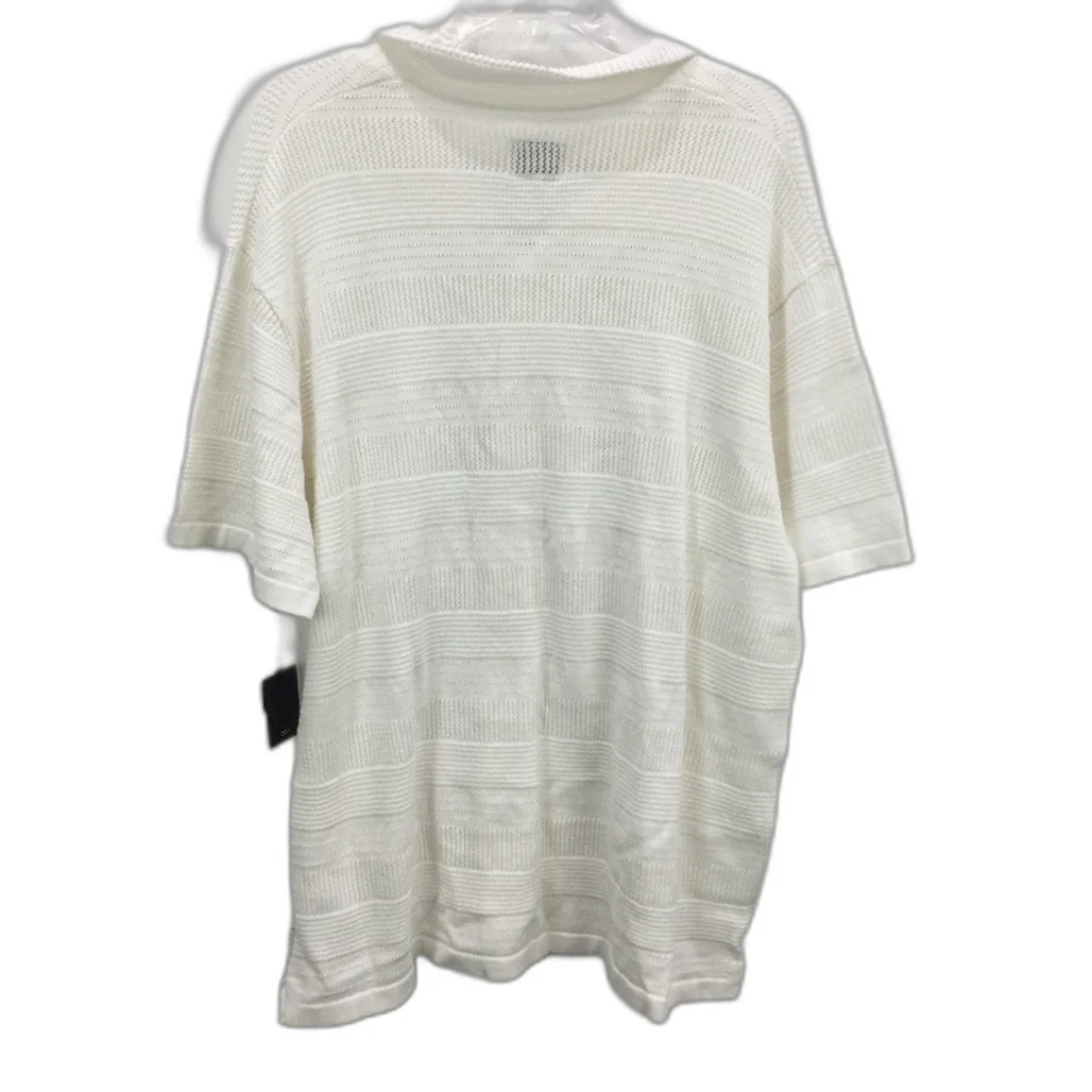Arvust White Knit Resort 100% Cotton Short Sleeve Shirt Mens Size XL NEW - Image 2