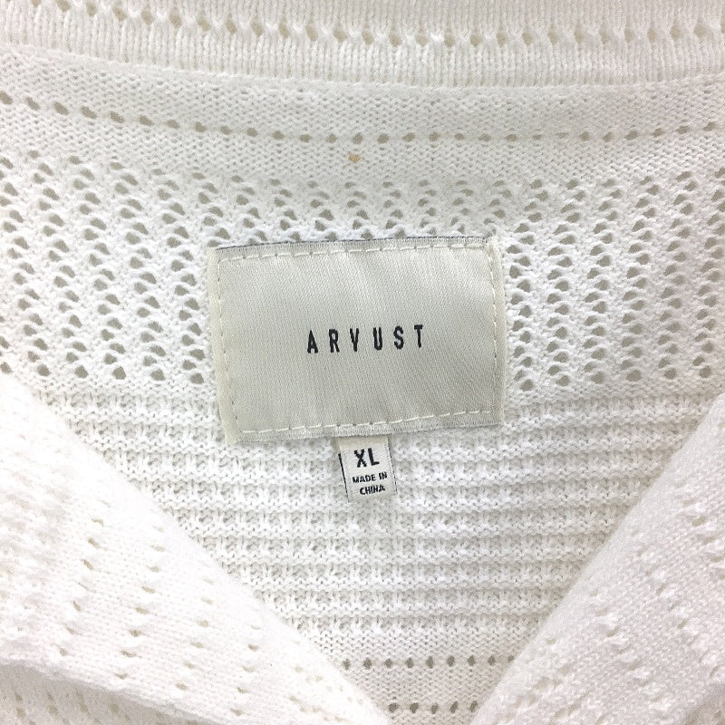 Arvust White Knit Resort 100% Cotton Short Sleeve Shirt Mens Size XL NEW - Image 4