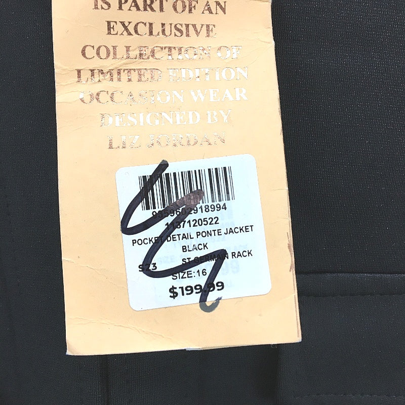 Liz Jordan Black Pocket Detail Ponte Eye & Hook Jacket Ladies Size 16 NEW - Image 6