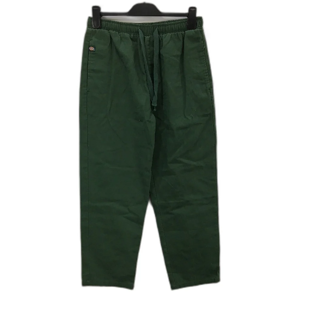 Dickies Army Green Fade Wash Elastic Waist 100% Cotton Pants Mens Size 30 NEW