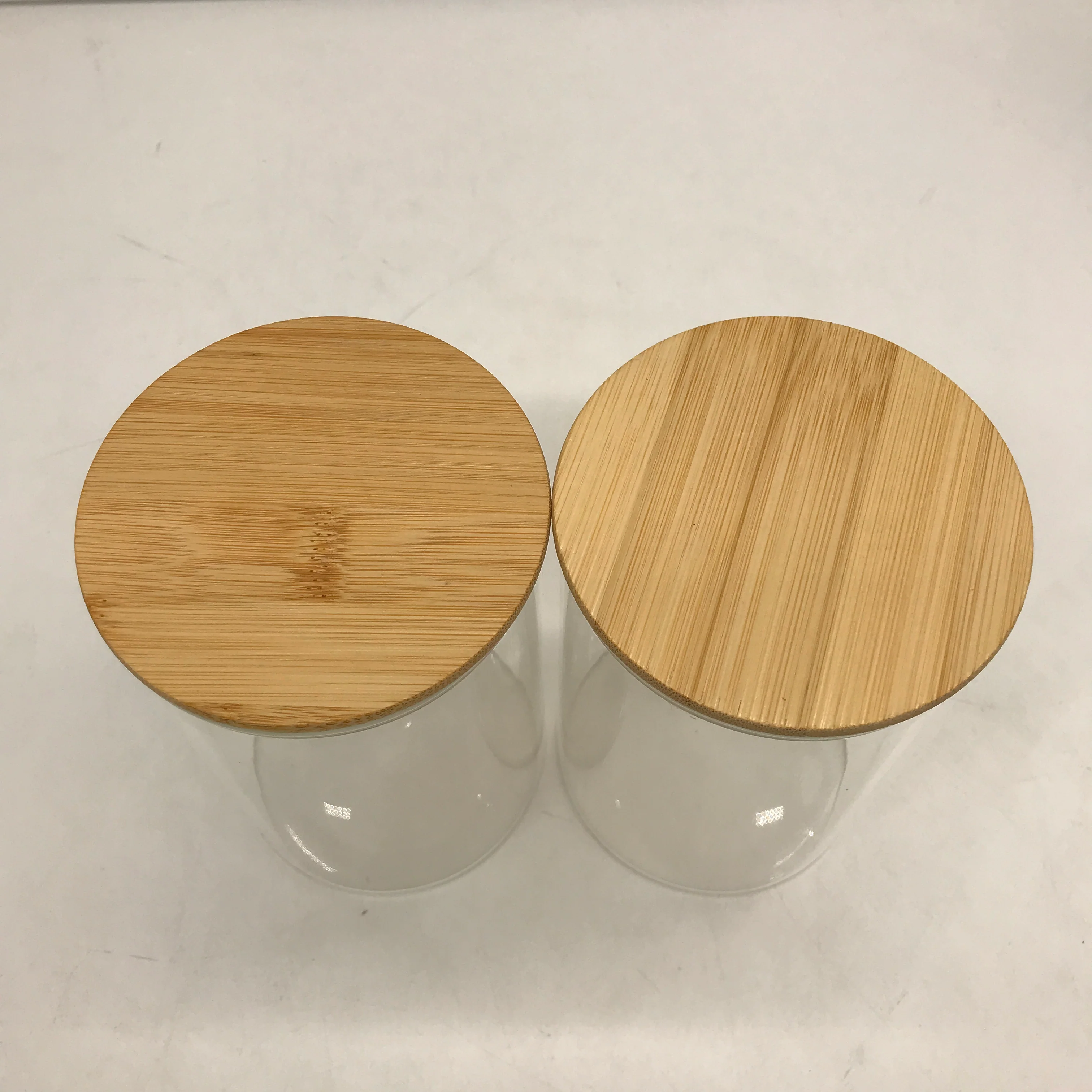 Set of 2 Glass Food Storage Jars with Airtight Bamboo Lids 10x15cm NEW - Image 4