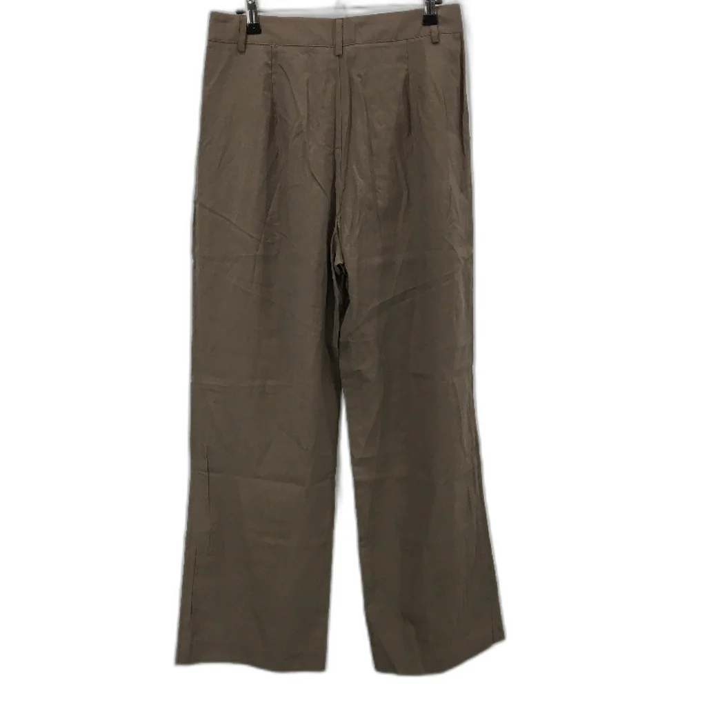 Subtitled Brown Wide Leg Pleated Front Lightweight Casual Pant Ladies Size M NEW - Image 2