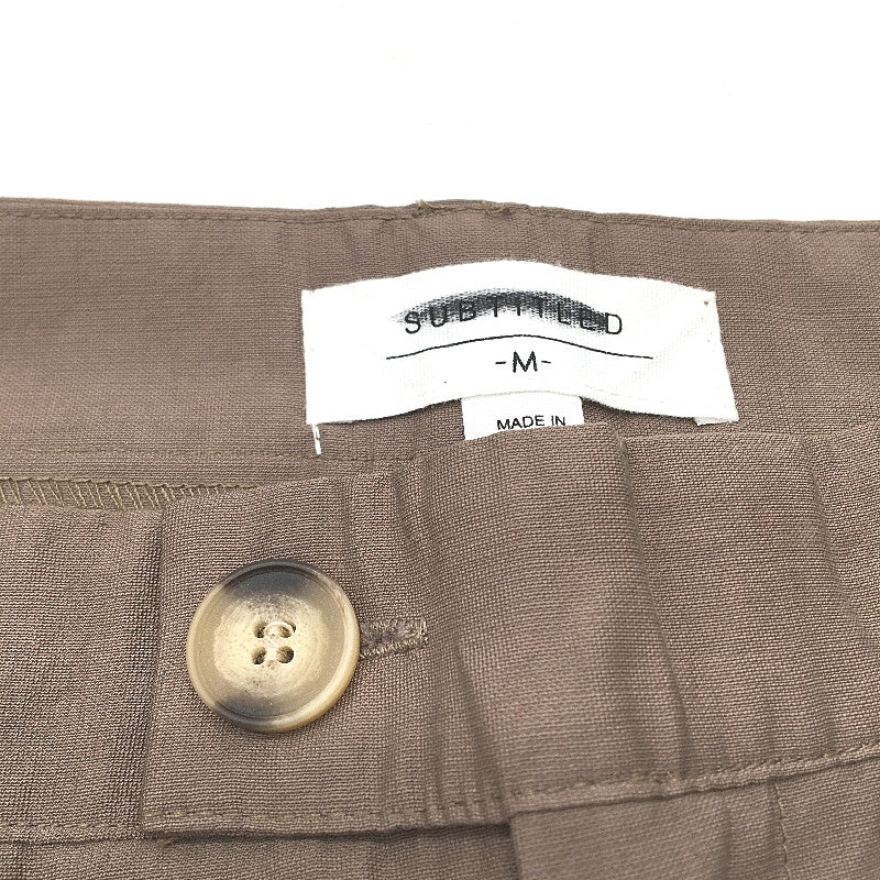 Subtitled Brown Wide Leg Pleated Front Lightweight Casual Pant Ladies Size M NEW - Image 3