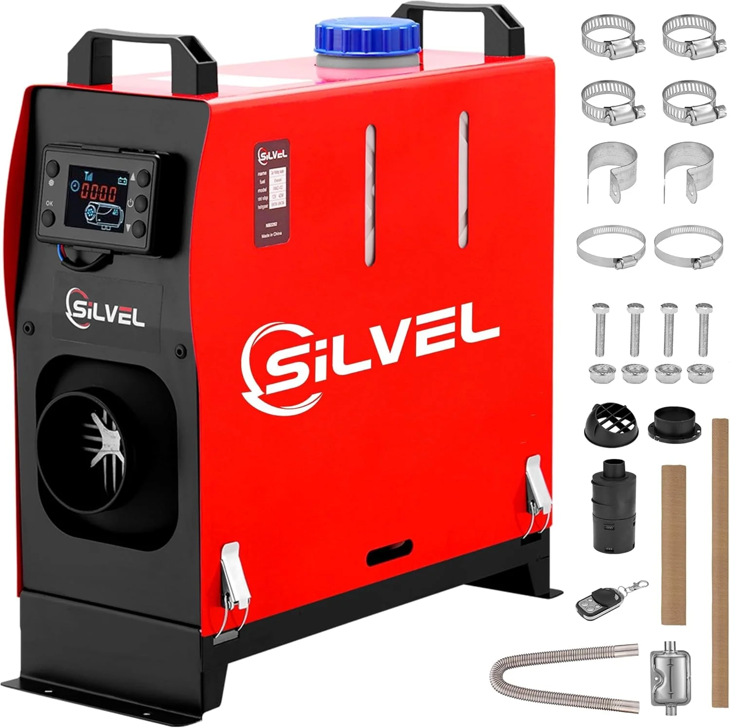 SILVEL Red 12V 5L Tank 8KW For Vans RVs Campers Garage Diesel Heater NEW