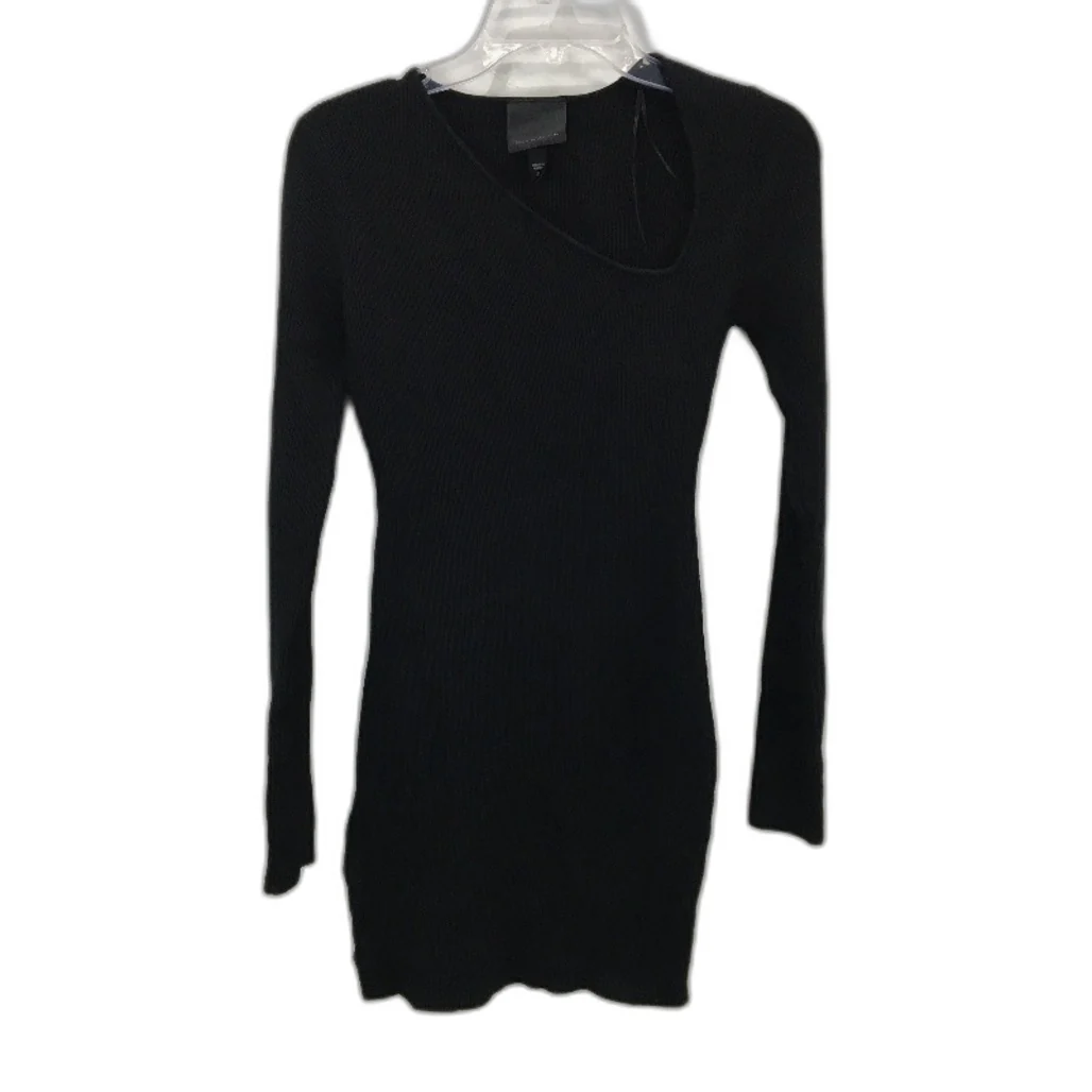 Alice In The Eve Black Indy Asymetrical Cut Bodycon Mini Dress Ladies Size S NEW
