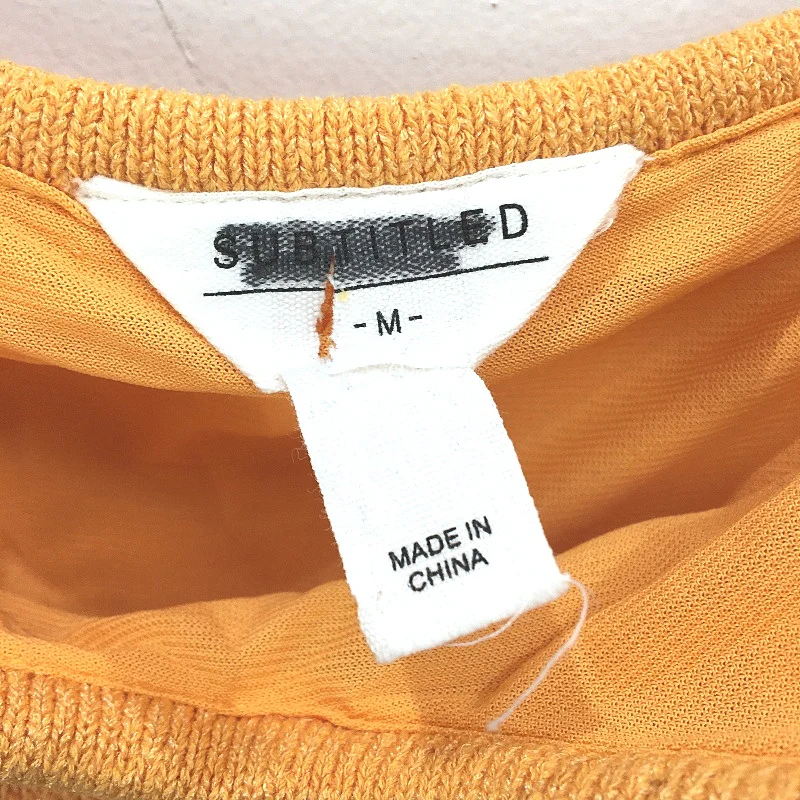 Subtitled Orange Knit Style Martha Tube Strapless Mini Dress Ladies Size M NEW - Image 3