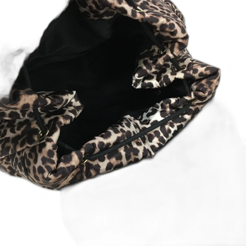 Target Large Lepard Print Puffer Style Drawstring Nappy Everday Backpack NEW - Image 4
