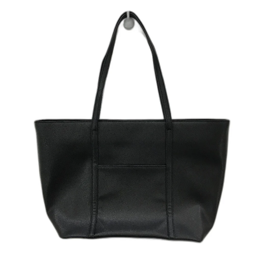 Target Black Leather Look Large Work Style Fully Lined Tote Hand Bag NEW - Image 2