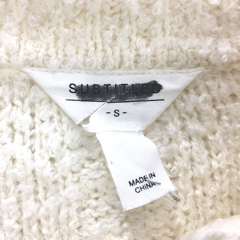 Subtitled Meg Boucle Cropped Knit Collared Cream Sweater Ladies Size Small NEW - Image 4