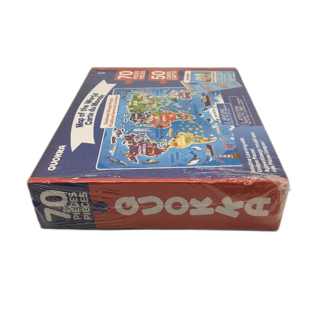 Quokka Map Of The World 70Pce Zigsaw Puzzle With Learning Cards Ages 3+ NEW - Image 3