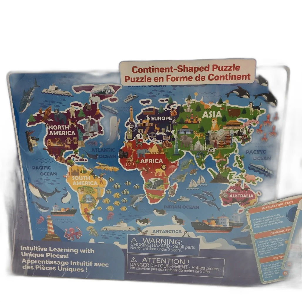 Quokka Map Of The World 70Pce Zigsaw Puzzle With Learning Cards Ages 3+ NEW - Image 4