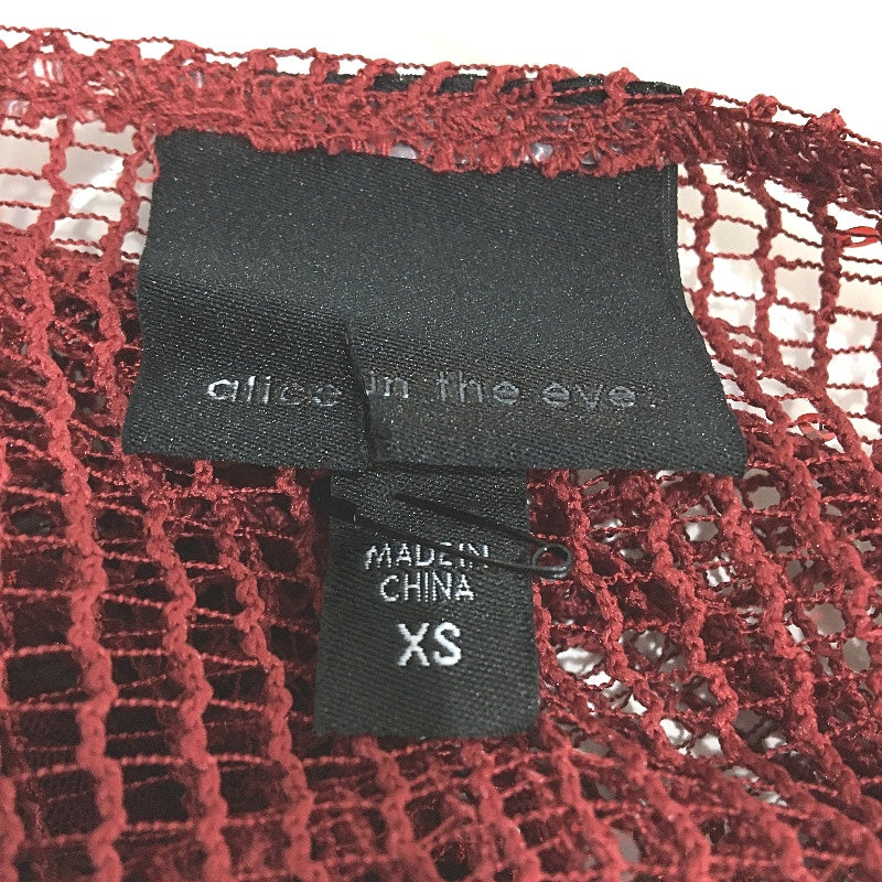 Alice in the eve Emery Shimmer Mesh Long Sleeve Red Top Ladies Size XS NEW - Image 3