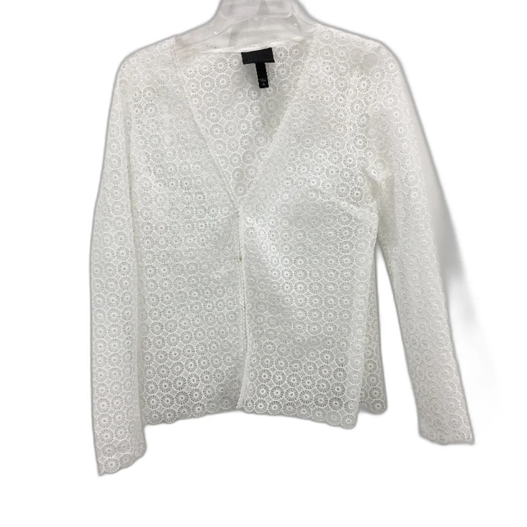 Alice in the eve Broderie White Lace Long Sleeve Top Ladies Size Medium NEW