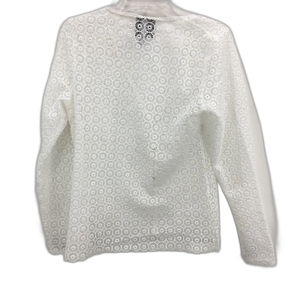 Alice in the eve Broderie White Lace Long Sleeve Top Ladies Size Medium NEW - Image 2