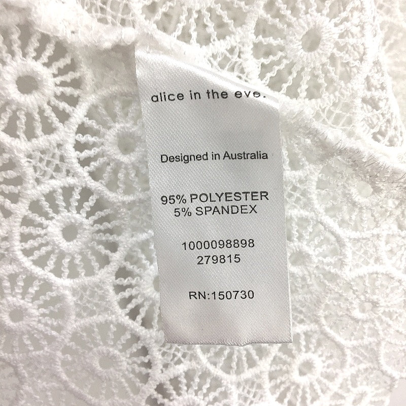 Alice in the eve Broderie White Lace Long Sleeve Top Ladies Size Medium NEW - Image 6