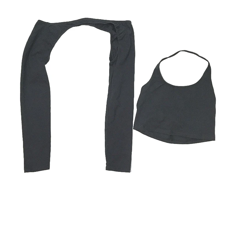Motel Rocks Brandy Split Piece Sleeve Grey Crop Top Ladies Size Large NEW - Image 2