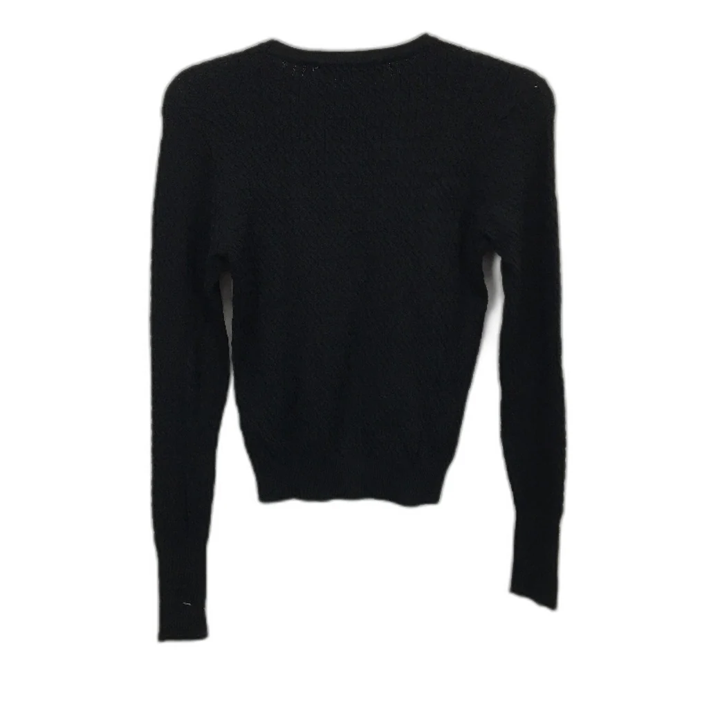 ZARA Button Detail Stretch Black Cable Knit Sweater Ladies Size Medium - Image 2