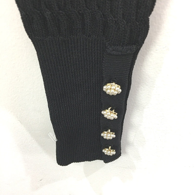 ZARA Button Detail Stretch Black Cable Knit Sweater Ladies Size Medium - Image 4