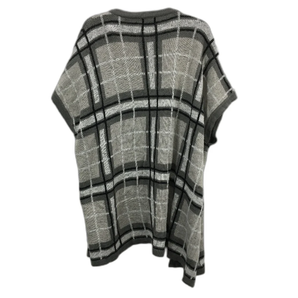 Seed Heritage Checkered Grey Knitted Sleeveless Cardigan Ladies One Size - Image 2