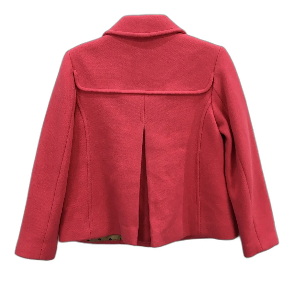 Talbots Petites Floral Print Lining Pink Double Breasted Peacoat Ladies Size 4P - Image 2